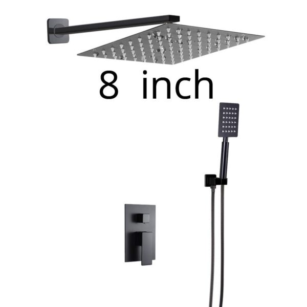 BR BCP0808 bakala black stainless steel square blac variants 0 Square Black Shower Set