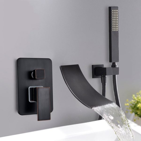 Black bronze uythner chrome bathtub faucet mixer basi variants 3 waterfall shower head with handheld