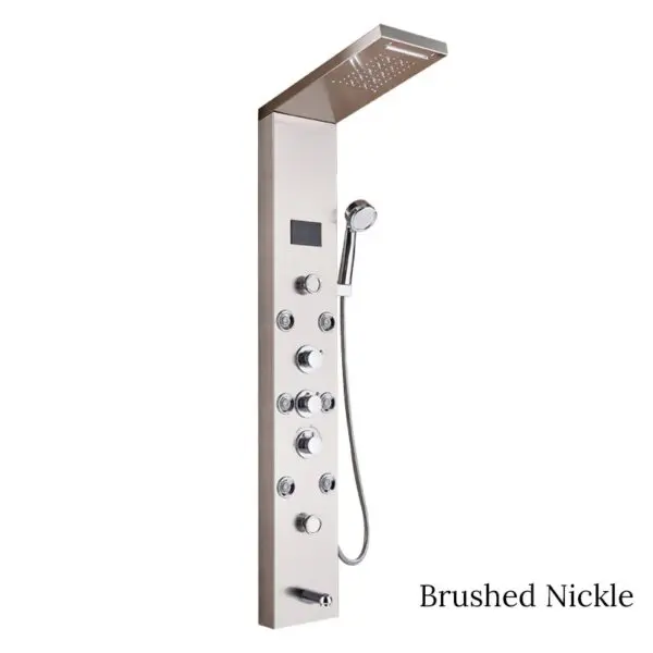 AAYAN Luxury Black Brushed Bathroom Shower panel With TEMPERATURE control - Image 8
