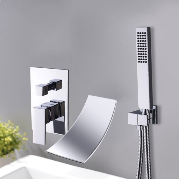 Chrome uythner chrome bathtub faucet mixer basi variants 4 waterfall shower head with handheld
