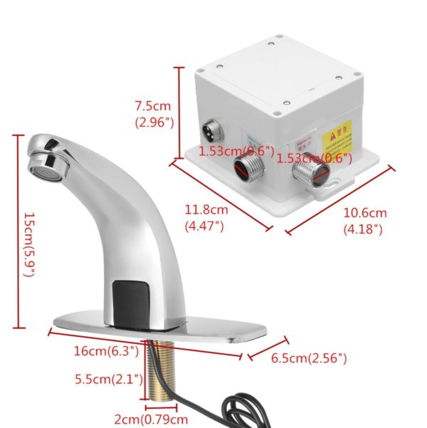 bathroom automatic infrared sink hands t main 4 Touch less Sensor Faucet