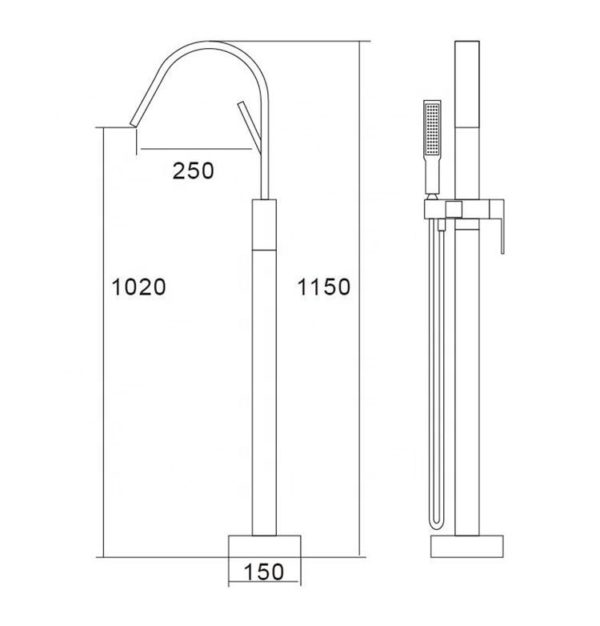 bathtub faucet adaptor matte freestand p main 1 Freestanding Tub Faucet
