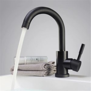 Black and White Colored Stainless Steel Polished Bathroom Basin Faucet