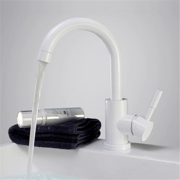 black and white color 304 stainless stee main 1 Polished Bathroom Basin Faucet