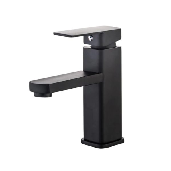 black square bathroom basin faucet mesh main 0 Black Square Bathroom Basin Faucet