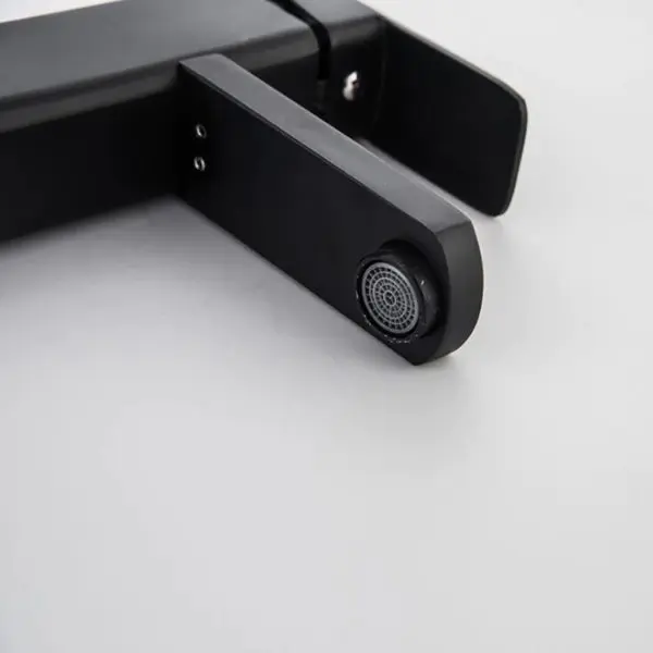 Black Square Bathroom Basin Faucet, Mesh Filter Outlet Faucet - Image 3