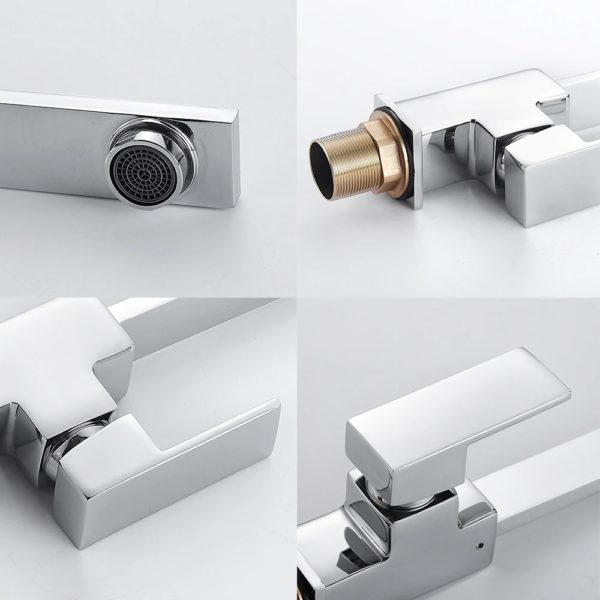 chrome square kitchen faucet sink mono b main 5 Square Kitchen Faucet