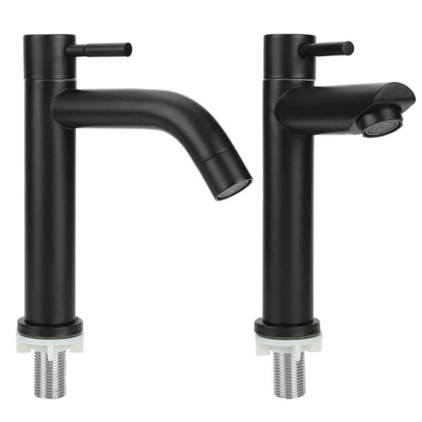 g 1 2 in black kitchen sink faucet stainle main 1 Basin Water Tap Black