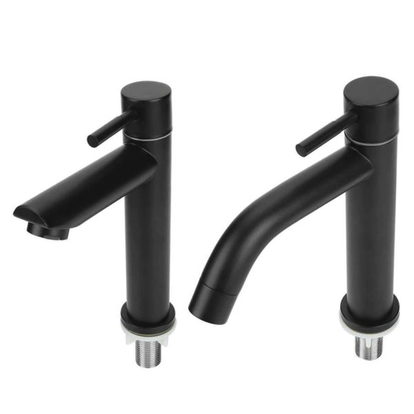 g 1 2 in black kitchen sink faucet stainle main 3 Basin Water Tap Black