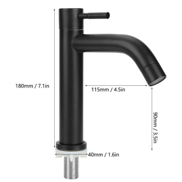 g 1 2 in black kitchen sink faucet stainle main 5 Basin Water Tap Black