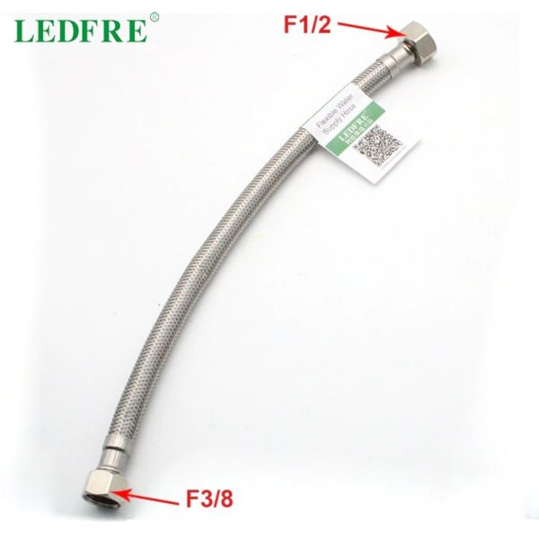 ledfre f 1 2 f 3 8 304 stainless steel bra main 0 Braided Polymer Faucet Connector