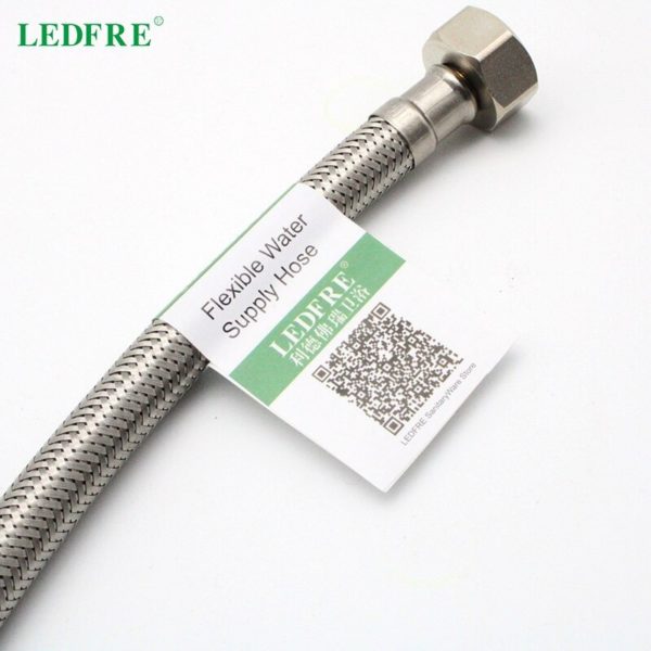 ledfre f 1 2 f 3 8 304 stainless steel bra main 4 Braided Polymer Faucet Connector