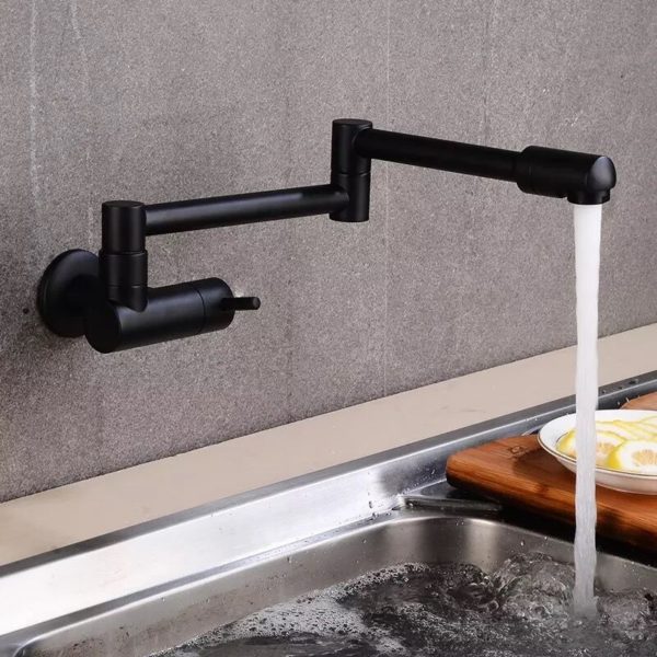 liuyue kitchen faucets black chrome bras main 1 Wall Mounted Foldable Faucet