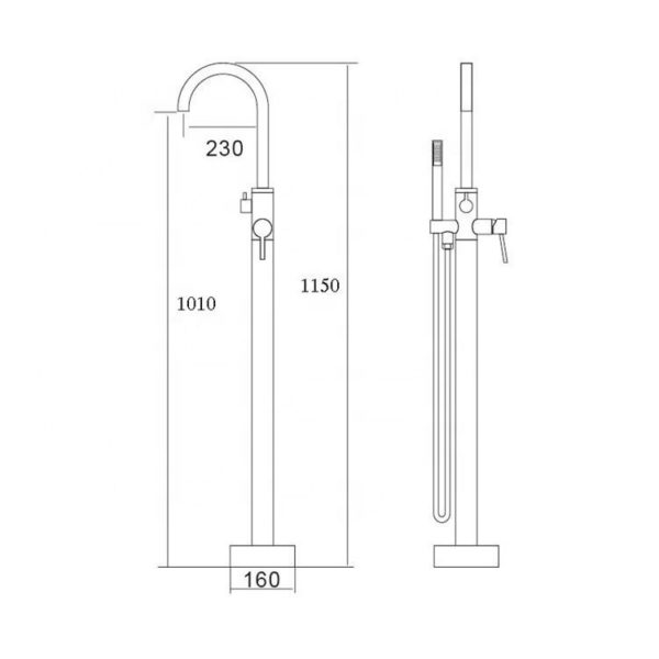 mixer stand attachment faucet bathtub pa main 1 Tub Mixer Stand Faucet