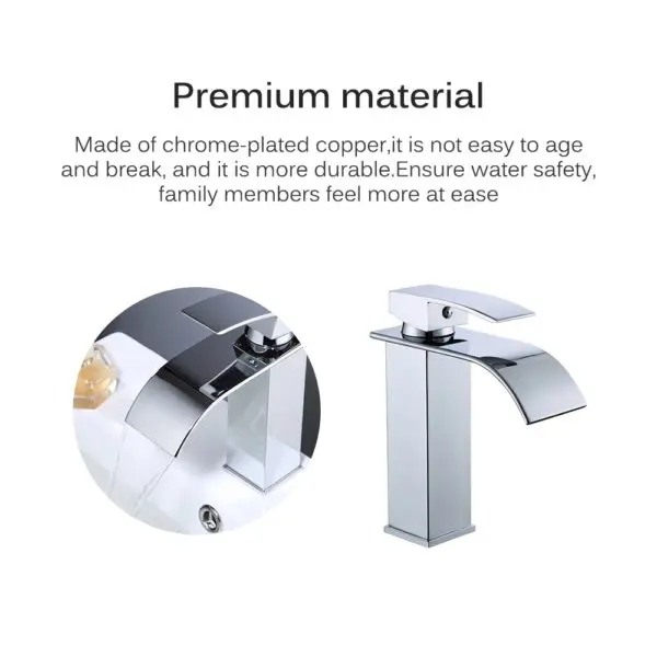 Modern Bathroom Basin Faucet Chrome Vanity Vessel Sink Crane Faucet - Image 4