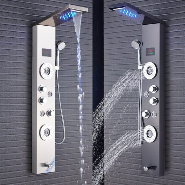 newly luxury black brushed bathroom show main 5 1 constant temperature shower faucet