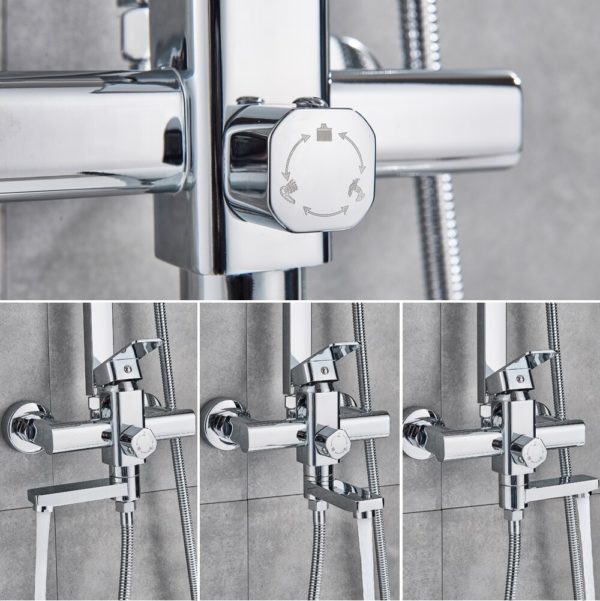 rozin chrome shower cabin faucet set bat main 4 Chrome Shower Cabin Faucet Set