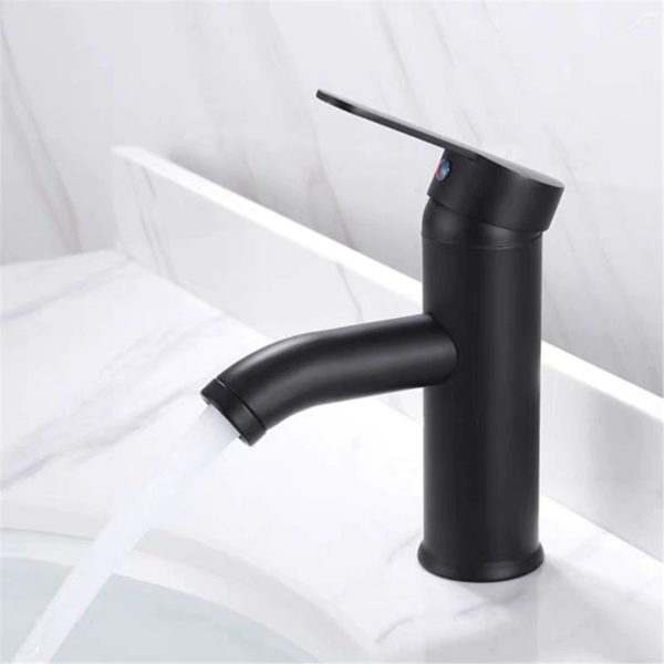 single handle bathroom basin faucets col main 4 Basin Sink Tap Black