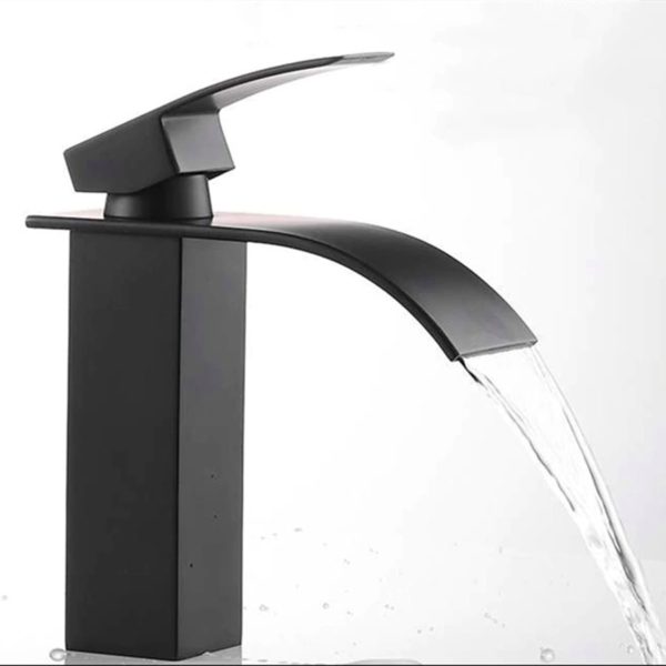 square chrome waterfall bathroom faucet main 3 Waterfall Bathroom Faucet