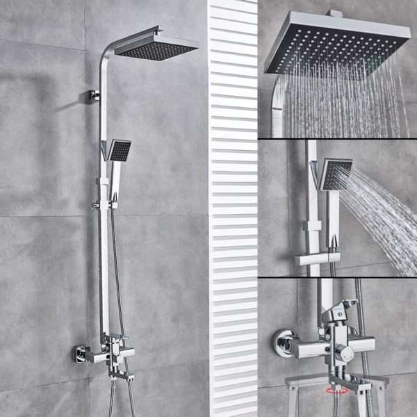 uythner best quality chrome black bath s main 4 1 Bath Shower Mixer Faucet