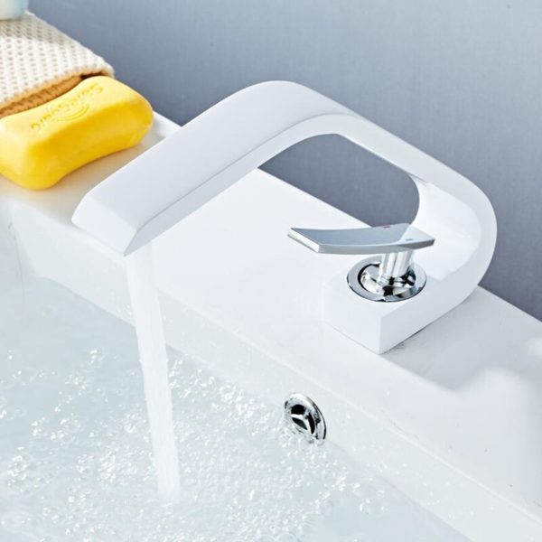 white chrome luxury basin faucets modern white chrome variants 0 White Chrome Brass Bathroom Sink Faucet