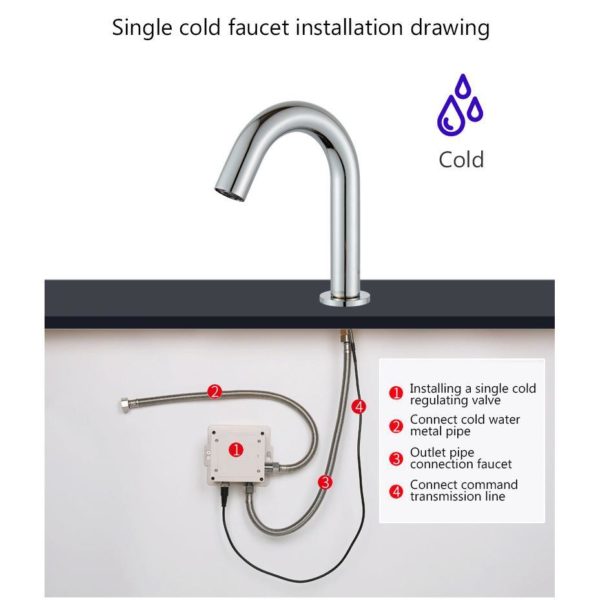 Deck Mounted Bathroom Basin Sink Faucet Cold Hot Hand Touch Tap Automatic Inflated Sensor Faucet Crane 4 deck mounted touch less faucet