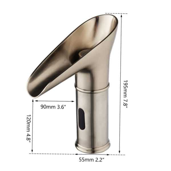 JIENI Automatic Sensor Hand Touch Griffin Nickel Brushed Bathroom Sink Faucet Solid Brass Basin Sink brass sensor waterfall faucet