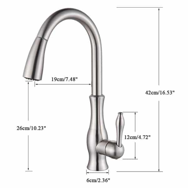 Rozin Brushed Nickel Kitchen Faucet Pull Out Kitchen Mixer Tap Single Handle Stream Sprayer Kitchen Spout 3 kitchen faucet with pull out sprayer